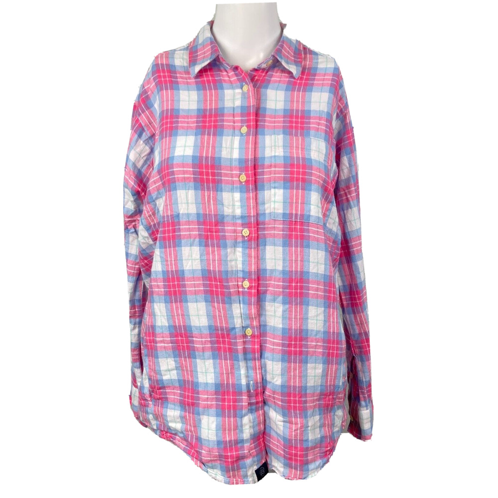 Lauren James Shirt Womens Sz S Plaid Cotton Flannel‎ Button Up Pocket